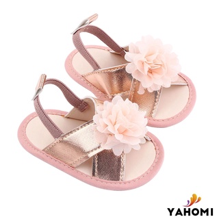 WALKERS Yaho bebé niñas sandalias con flor suela suave antideslizante verano zapatos planos bebé primeros pasos