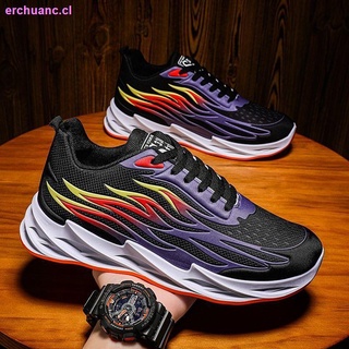2021 Korean version of casual trendy men s sports casual men s shoes men s flying knit sports running shoes student flame tide shoes