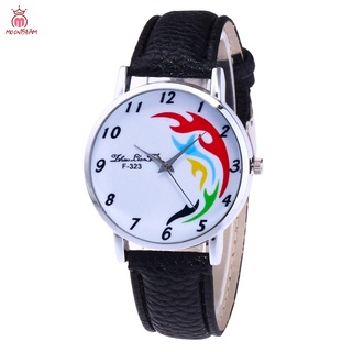 moda impresión de cuero pu banda redonda dial relojes par relojes hombres relojes de pulsera casual reloj de cuarzo