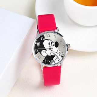 [tl] reloj de pulsera unisex mickey-mouse con diseño de mickey/mouse para niños/lindo reloj de pulsera de cuarzo suave para niños