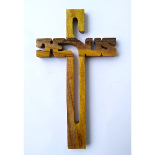 Colgante de cruz - cruz de pared/madera jesús marco único de madera