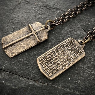 [spot]collar De latón cruzado con colgante de bronce cristiano etiqueta religiosa navidad comercio exterior caliente nuevo