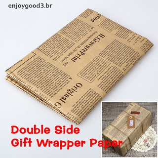 Envoltura De Papel Kraft con doble cara Vintage Para regalo/navidad (6)