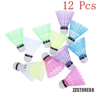 <Zzstore> 12 pzs volantes de pelota de bádminton de plástico colorido/entrenamiento deportivo