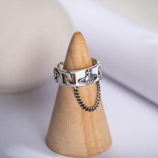 925sterling plata tejida marcasite anillo de las mujeres dedo índice con personalidad de apertura saturno cadena estilo frío retro