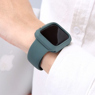 correa de reloj de silicona+funda para apple watch band applewatch correa 42 mm 38 mm 44 mm 40 mm 6 se 5 4 3 2 1