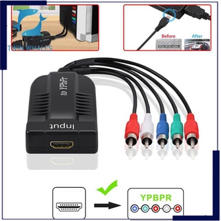 Convertidor compatible con HDMI a componente RGB 5 RCA YPbPr Video + R/L 1080P Audio (2)
