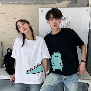 Camiseta de pareja de dinosaurios de verano dinosaurio de manga corta camiseta QL25224