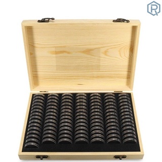 Caja De almacenamiento De monedas De madera De madera Para coleccionable con 20 pzs Cápsulas informales