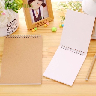 HUTCHING Students Notebook A5 A6 Inner Blank Sketchbook Pencil Drawing Khaki Spiral Coil School Supplies Stationery Kraft Paper Cover Notepad