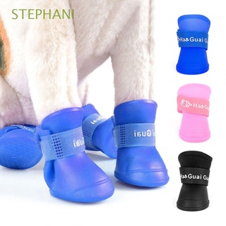 stephani 4pcs zapatos de lluvia de perro s/m/l botas de silicona para gatos botas para cuatro estaciones impermeable antideslizante días lluviosos 7colors antideslizante mascotas suministros/multicolor