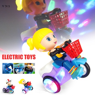 niños girar stunt iluminación dinámica triciclo para música eléctrica juguete coche navidad