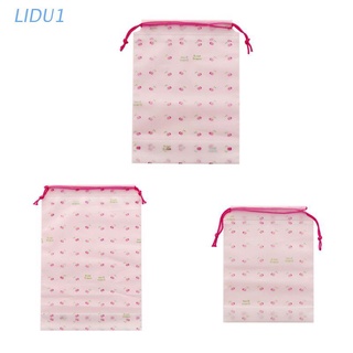 Lidu1 Cherry impresión accesorios de viaje bolsa de almacenamiento con cordón bolsillo cosmético organizador bolsa de embalaje bolsa para ropa zapatos artículos de tocador Kit de maquillaje impermeable