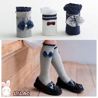❥Lilac✿ Bebé bebé niños calcetines suaves dulces calcetines de rodilla calcetines altos adolescentes de punto de algodón arco de niña