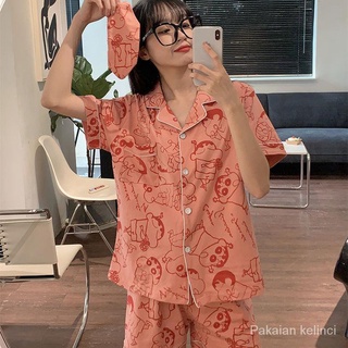 las mujeres pijamas traje de verano dulce de dibujos animados delgado estilo japonésinsstyle crayon xiaoxin lindo estudiante suelto hogar desgaste pcwm