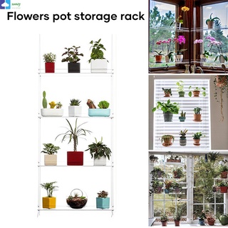 2/3/4 capas colgantes estante de maceta transparente de maceta para plantas/estante de maceta decorativa para almacenamiento para el hogar ventana de la puerta