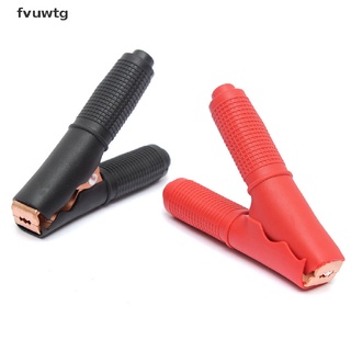 fvuwtg 2 piezas de prueba de batería de vehículo de coche cocodrilo clips abrazadera rojo+negro prueba cl