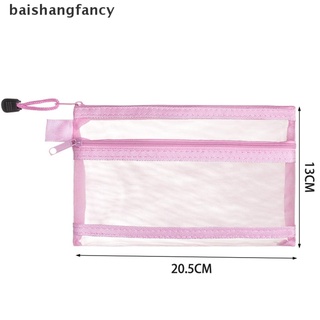 Bsfc Simple Transparent Double Mesh Bag Pencil Case Office Student Pencil Cases Fancy