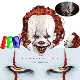 Nueva máscara LED de alta calidad de terror Pennywise Joker Cosplay Stephen King's It 2 máscaras de látex Deluxe Halloween Party Props