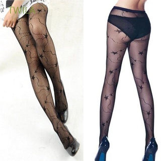 TWILA New Fish Net Seamless Pantyhose Stockings Design Lace Hollow Star Gothic Punk Fashion Stretch for Women/Multicolor
