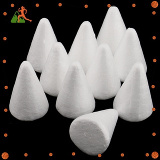 [BuyMoreFun] Material de espuma de poliestireno de poliestireno en forma de cono de 10 x adornos de bricolaje 7 cm