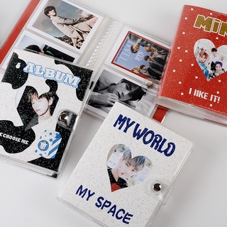 Mini álbum de fotos brillante de 64 bolsillos para tarjetas KPOP LOMO de 3 pulgadas, tarjetas fotográficas Fuji Instax y tarjeta de nombre 7s 8 25 50s Mini Photo Holder (1)