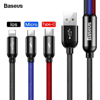 Baseus Micro Type C Cable USB De Carga Rápida 3 En 1-iPhone (3.5A)