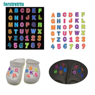 Charms [tim] 10 piezas de letras fluorescentes de PVC para zapatos que brillan en el alfabeto oscuro