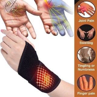 NEWITT 1pair Wristband Magnet Wrist Sports Wristband Health Care Keep Warm Support Brace Guard Men Women Self-heating Wrist Protector Tourmaline Pain Relief/Multicolor (9)