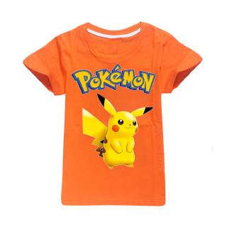 100% algodón pokemon niños pikachu manga corta camiseta niño niña de dibujos animados tops fiesta tee 4-15y