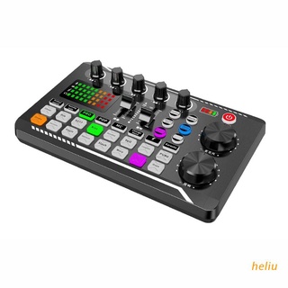heliu F998 Sound Card Microphone Sound Mixer Sound Card Audio Mixing Console Amplifier (1)