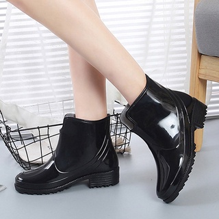 estilo punk tobillo botas de lluvia de las mujeres antideslizante botas de lluvia al aire libre zapatos de agua de goma