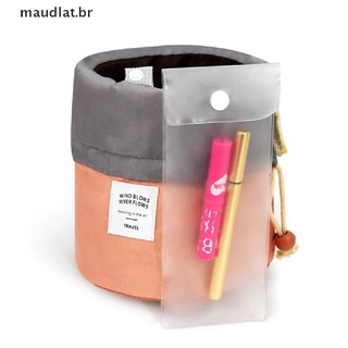 (mahot) Capacidad nueva bolsa de maquillaje redonda para mujer/bolsa de maquillaje de viaje/organizador de cosméticos [maudlat]