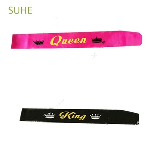 SUHE Girls Satin Sash Party Favors Birthday King & Queen Gift Party Accessory Boys Decoration Selempang/Multicolor