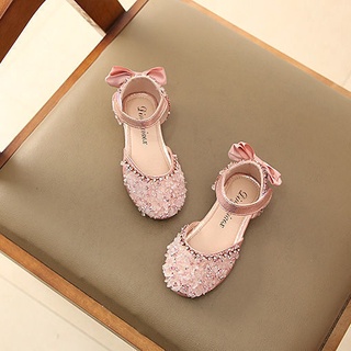 Sandalias para niñas pequeños zapatos de princesa zapatos de cuero de fondo suave de verano2021Nuevos zapatos de rendimiento para niños de primavera y verano Zapatos de cristal para bebés (8)