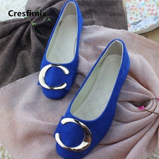 cresfimix zapatos de mujer mujer cómodo azul marino oficina zapatos planos señora casual zapatos de calle zapatos de ocio c2370