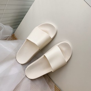Hombres mujeres Casual sandalias negro y blanco antideslizante diapositivas verano suela suave zapatillas (3)