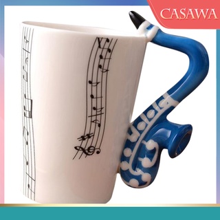 [casawa] Guitarra tambor saxofón mango taza de café taza de cerámica música taza bebida taza niños viaje taza (1)
