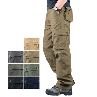 Pantalones deportivos deportivos de talla grande con múltiples bolsillos Para exteriores/pantalones deportivos