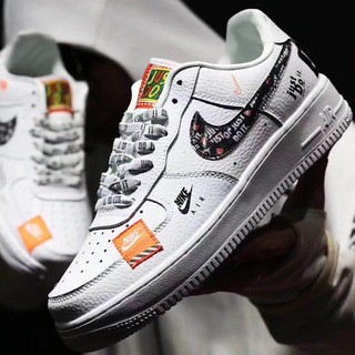 Air Force One 1 Just Do It AF1 Bajo Blanco Puntada Zapatos kasut (1)