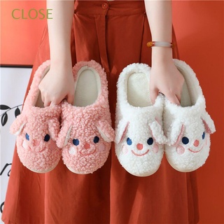 CLOSE Soft Women Slippers Warm Home Cotton Shoes Plush Slippers Dormitory Cute Winter Female Cartoon Smiling Face Bedroom Shoes/Multicolor