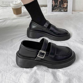 British small leather shoes female summer thin section with skirt French thick bottom black retro Mary Jane shoes jk shoes Japanese (1)
