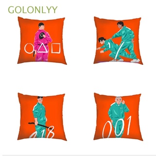 GOLONLYY Hot Sale Cushion Cover Home Decor Squid Game Pillow Case Sofa TV Drama Peripheral Automobile Gifts Drawing Room Cotton Linen