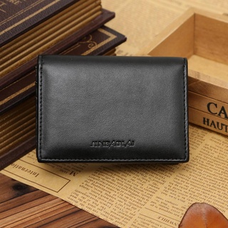 Daphne nueva cartera moda Clip monedero ID tarjeta de crédito negro Bifold cuero genuino (2)