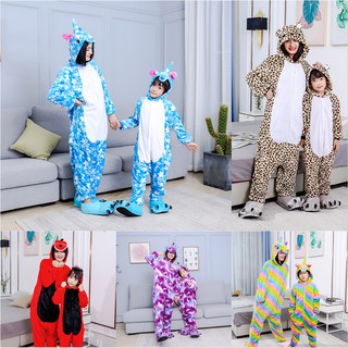 Conjunto familiar Unisex adulto pijamas Cosplay disfraz de Animal disfraz ropa de dormir traje azul Stich niño ropa de dormir