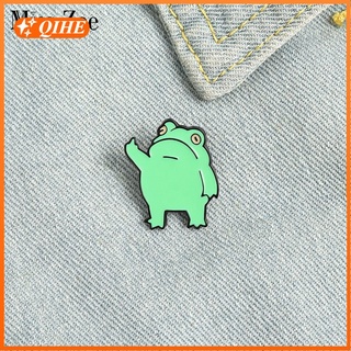 Funny Frog Enamel Pin Custom Cool Animal Brooches Bag Lapel Pin Cartoon Froggy Badge Jewelry Gift for Friends (1)