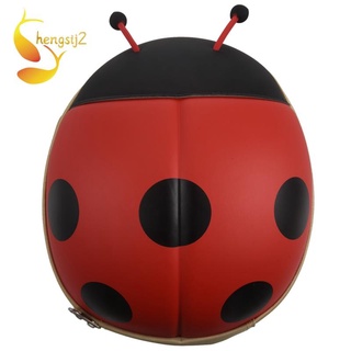 mochila infantil de dibujos animados escarabajo cremallera niño bolso de hombro rojo