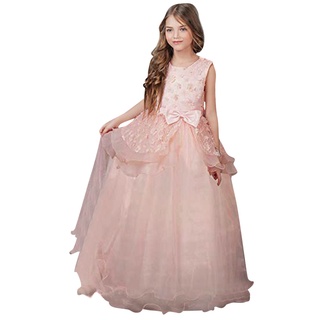 dialand _Floral bebé niña princesa dama de honor vestido de fiesta de cumpleaños vestido de novia
