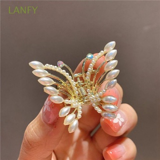 Lanfy lindo dulce chica aleación Rhinestone coreano agarre Clip mariposa pelo garra