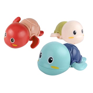 3 piezas de juguete de baño lindo resistente natación tortuga juguetes de baño niños juguete [Hugbaby] (9)